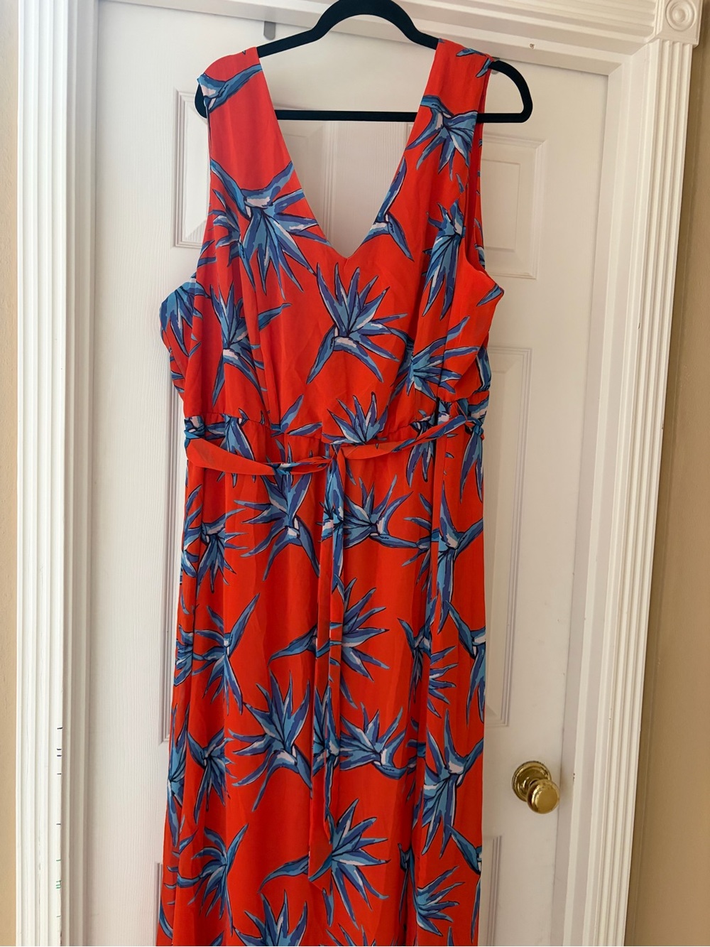 Luxology Gorgeous Women’s Orange Tropical Maxi Dress Size 24
